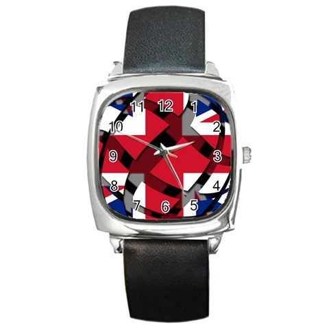 United Kingdom Square Metal Watch from UrbanLoad.com Front
