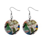 Pretty Birdies Medium 1  Button Earrings